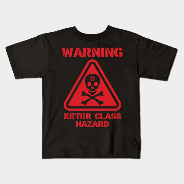 SCP Warning Keter Class Hazard Kids T-Shirt by Pufahl